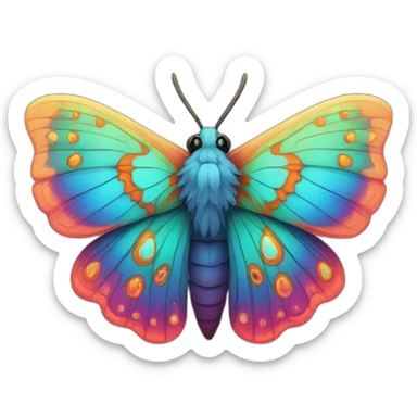 psychedelic-colorful-moth sticker