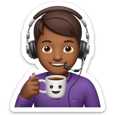 twitch emoticon of someone drinking a coffee sticker