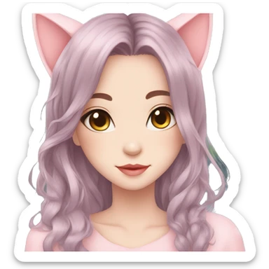Gorgeous Kawaii Cute Beautiful Elegant Pretty Pastel Anime Catlady trending style sticker