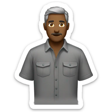 Rugged gray shirt sticker