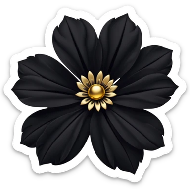 black flower sticker
