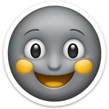 happy face emoji  grey colored sticker
