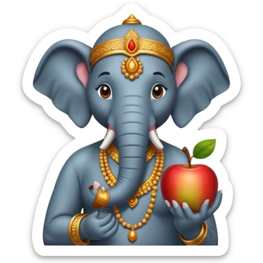 elephant india god with an apple sticker