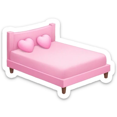 Pink heart shaped bed  sticker