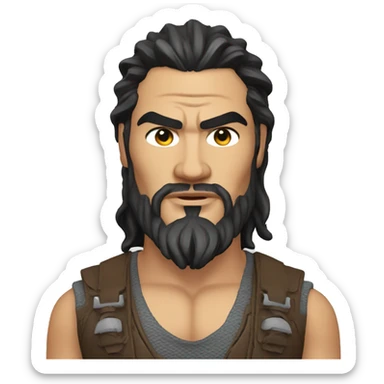 realistic jason momoa wearing vest sticker