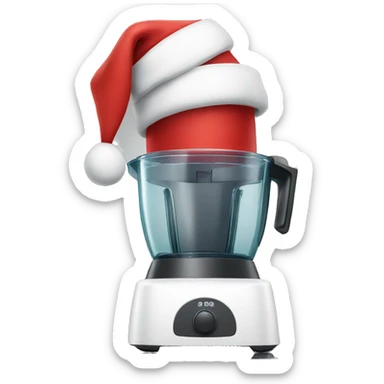 blender with christmas hat sticker
