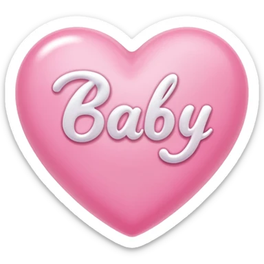 pink heart that says baby sticker