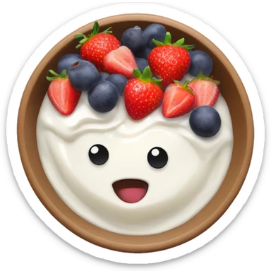 fruit yogurt bowl with strawberries and grapes sticker