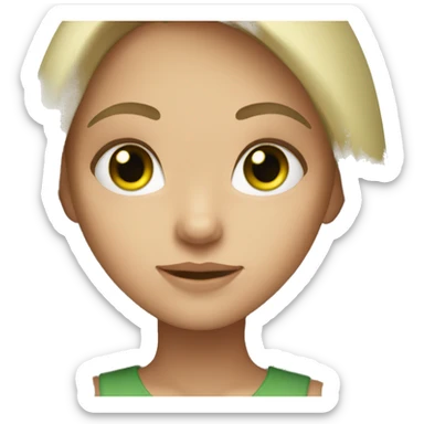 Girl with green eyes and dark blonde hair sticker
