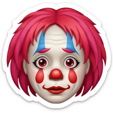 very sad clown sticker
