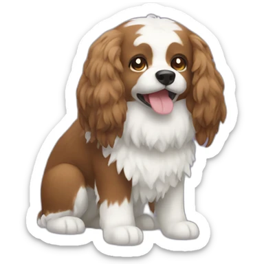 Brown amd white hairy dog sticker