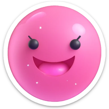 pink bubble gum with sparkles sticker