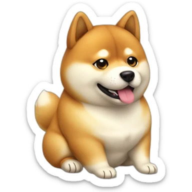 fat round shiba inu sitting sticker