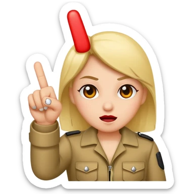 A baddie showing middle finger  sticker