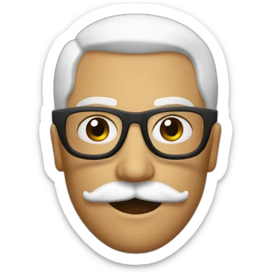 bold albanian with mustache and glasses sticker