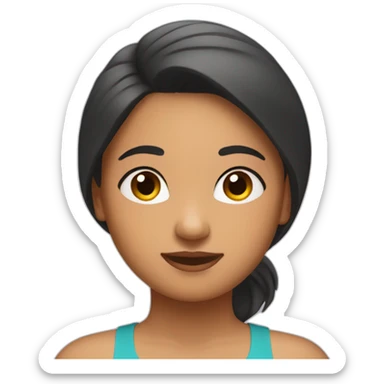 Latin short straight hair girl doing yoga sticker