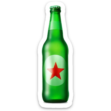 Heineken Green Bottle with Red Star. No Text. sticker