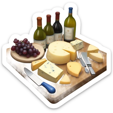Table of wine and cheese sticker