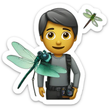 photographer and dragonfly sticker