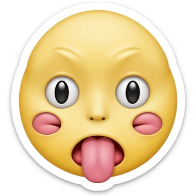 sad yellow face with tongue sticking out sticker