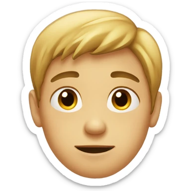 a boy without any emotions on his face sticker