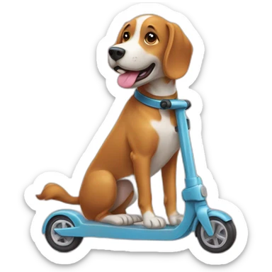 Un chien sur une trottinette sticker
