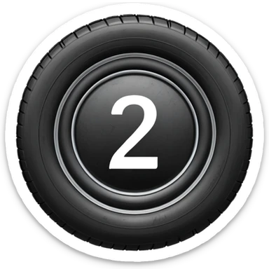 semi tire with the number 2 bright in the center of it sticker