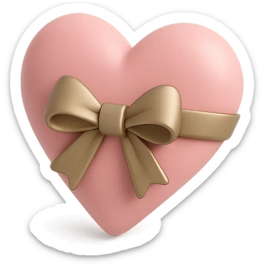 Pink heart with bow sticker