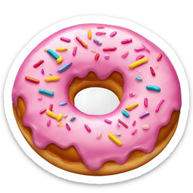 Pink glazed sprinkle donut  sticker
