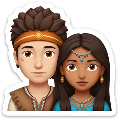 . The emoji is of Dylan Player (founder of emojis.com) who should have an existing emoji that highly details his face, and then with an Indian girl with an equivocally as detailed face. They should both look very realistic and use the existing image of DYLAN PLAYER, FOUNDER.  sticker