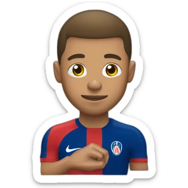 Mbappe avec la bouche ouverte et les mains derrière la tête sticker