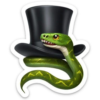 top hat with snake sticker