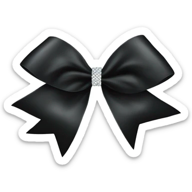 A black cheer bow with diamonds on ut sticker
