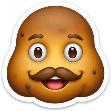 Poop emoji with mustache  sticker