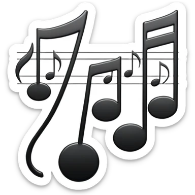 music notes appearing on a staff sticker