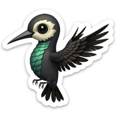 creppy demon like hummingbird with  creppy and very long wings   staring in your soul sticker