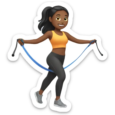 woman using resistance band sticker
