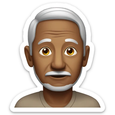 elderly indian man with sparse hair sticker