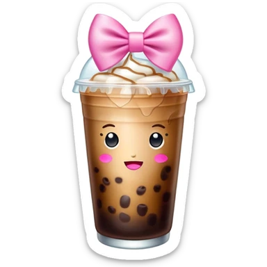Iced Coffee with a pink bow sticker