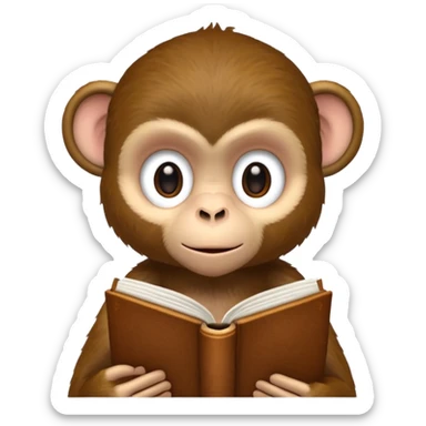 Monkey with book sticker