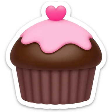 Cupcake with pink icing sticker