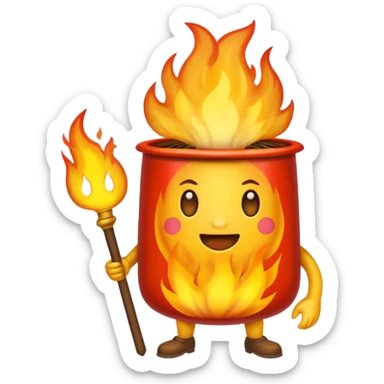 Coroa pegando fogo sticker