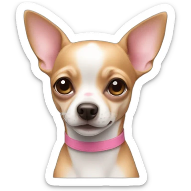 a little chihuahua with a pink nose  sticker