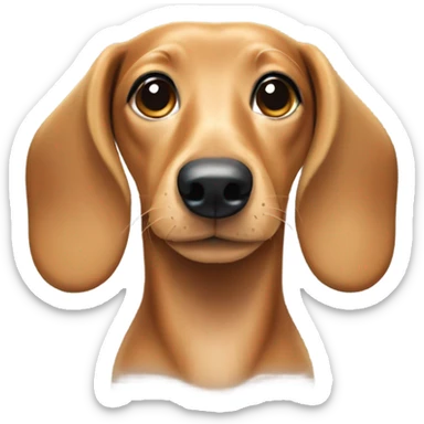 Blonde weiner dog with white patch of freckles on chest sticker
