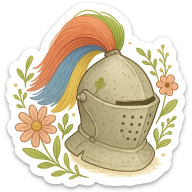 a cute cottage core re-interpretation of the AOEII logo with a transparent background, suitable as an icon sticker