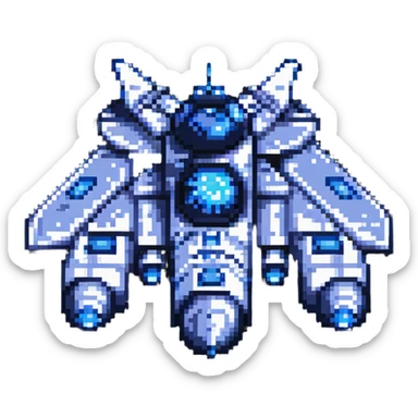 space cruiser with blue engines sticker