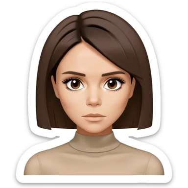 Victoria Beckham circa 1997 with bob haircut parted down straight down the center sticker