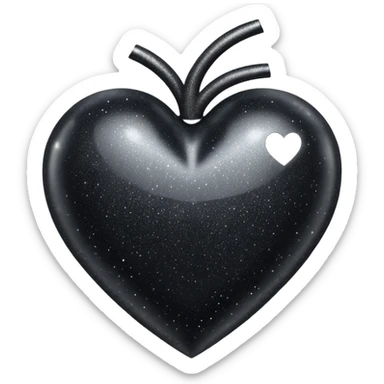 Black heart with sparkle sticker