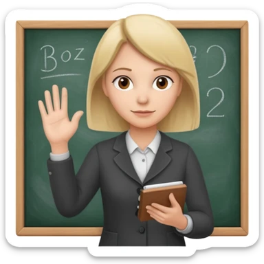 teacher at chalkboard sticker