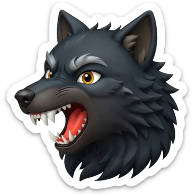 Black wolf roaring  sticker